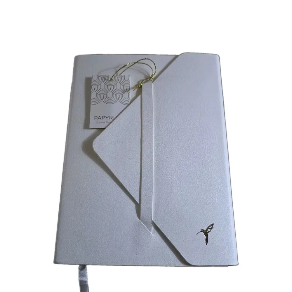 PAPYRUS Faux Leather Journal  240 Lined Pages 6x8 White NEW